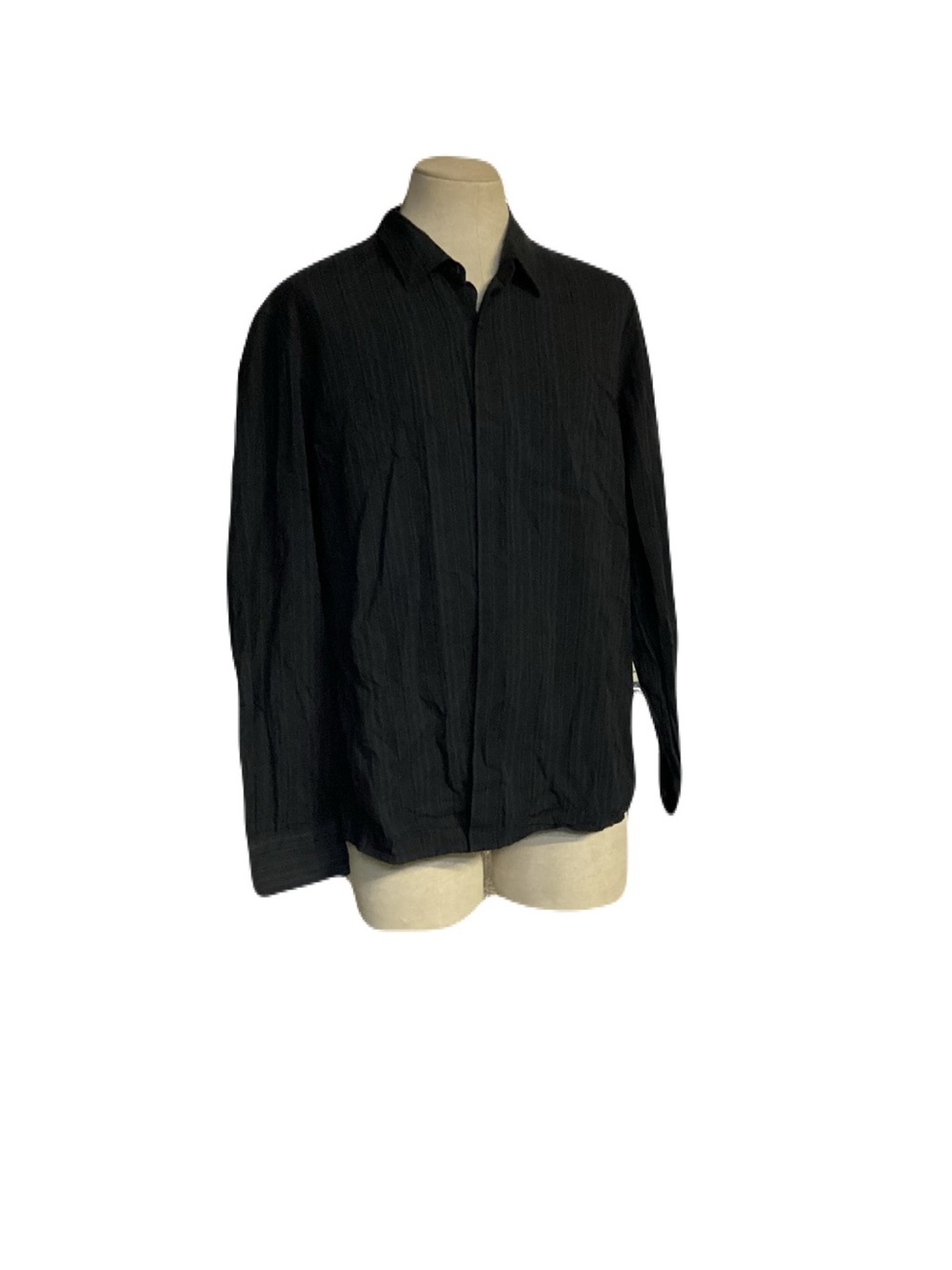 Kenneth Cole Reaction Black Lightweight Button-Up Shirt Jacket